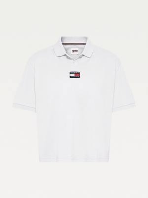 Ženske Tommy Hilfiger Tommy Badge Polo Majice Bela | TH956DHV