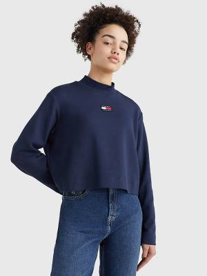 Ženske Tommy Hilfiger Tommy Badge Relaxed Majice Plava | TH856JHA