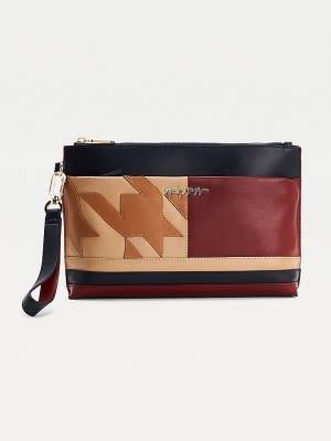 Ženske Tommy Hilfiger Tommy Icons Leather Clutch Torbe Plava | TH159LZG