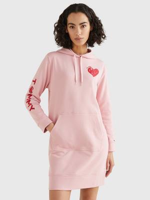 Ženske Tommy Hilfiger Valentines Heart Print Haljine Roza | TH631MIQ