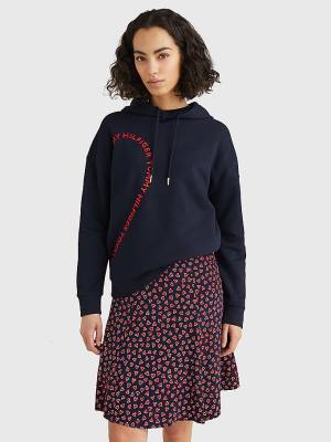 Ženske Tommy Hilfiger Valentines Heart Print Relaxed Fit Duks Hoodie Plava | TH652LFX