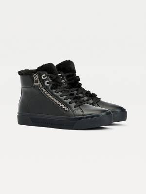 Ženske Tommy Hilfiger Warm Lined High-Top Vulcanised Patike Crna | TH279ZMP